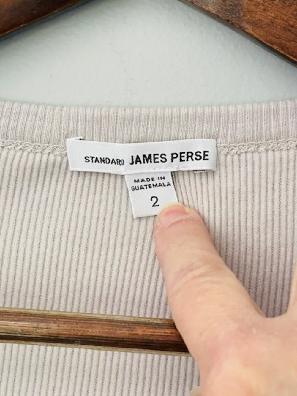 James Perse Ribbed Cotton Knit Midi Dress Taupe Gray V Neck Button Front Medium - Picture 4 of 9